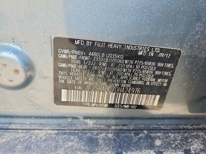 Photo 10 from auction – 2013 SUBARU FORESTER with VIN JF2SHABC7DH424976