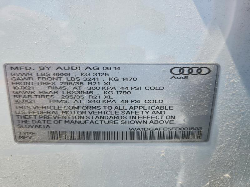 Foto 14 de la subasta – 2015 AUDI Q7 con VIN WA1DGAFE5FD001503