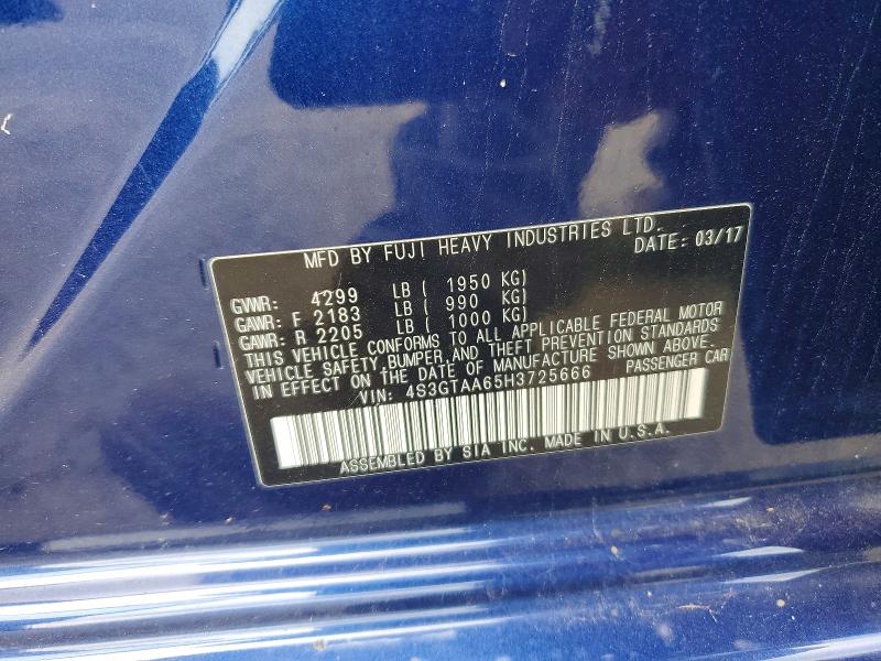 Photo 14 from auction – 2017 SUBARU IMPREZA with VIN 4S3GTAA65H3725666