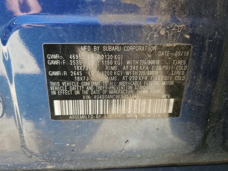 Photo 14 from auction – 2019 SUBARU OUTBACK with VIN 4S4BSANC9K3357766