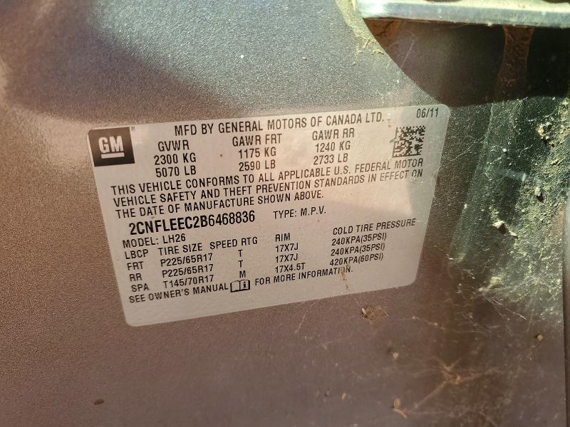 Photo 14 from auction – 2011 CHEVROLET EQUINOX with VIN 2CNFLEEC2B6468836