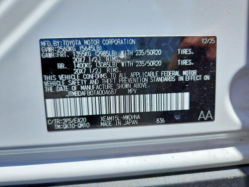 Photo 14 from auction – 2026 TOYOTA BZ with VIN JTMBDAFB0TA004687