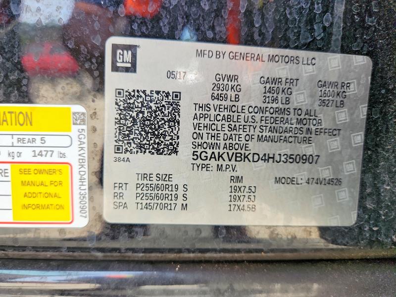 Photo 14 from auction – 2017 BUICK ENCLAVE with VIN 5GAKVBKD4HJ350907