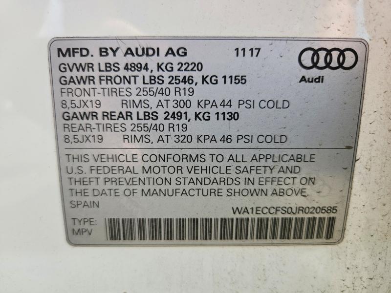صورة رقم 14 من المزاد - 2018 AUDI Q3 مع VIN WA1ECCFS0JR020585