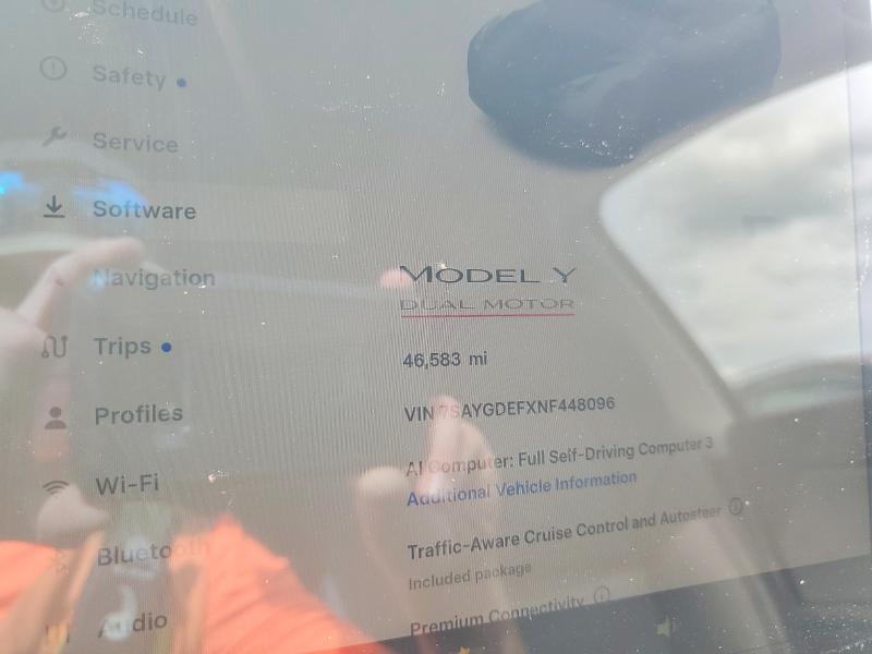 Foto 9 de la subasta – 2022 TESLA MODEL Y con VIN 7SAYGDEFXNF448096
