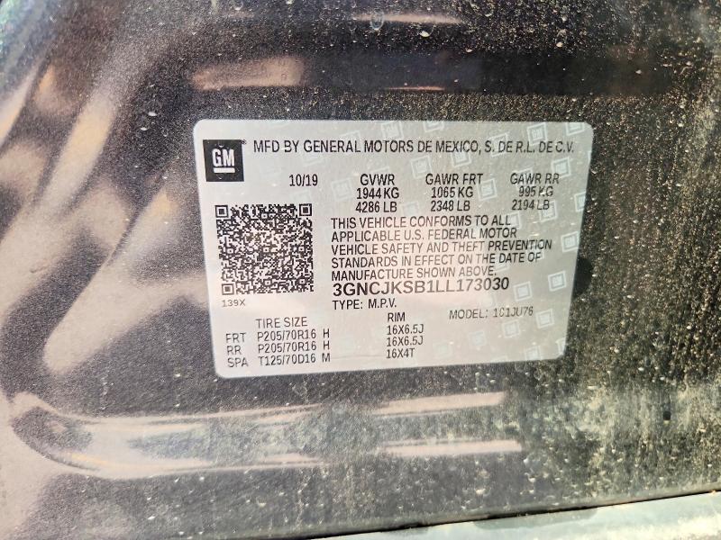 Снимка 14 от търг – 2020 CHEVROLET TRAX с VIN 3GNCJKSB1LL173030