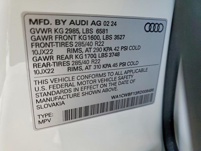 Photo 14 from auction – 2024 AUDI SQ8 with VIN WA1CWBF13RD008486