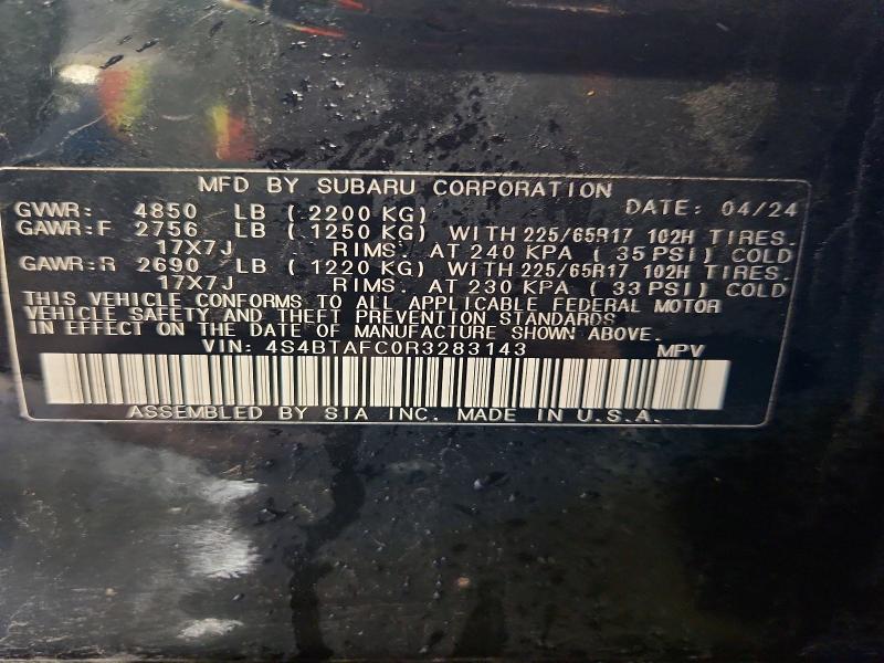 Zdjęcie 14 z aukcji – 2024 SUBARU OUTBACK z VIN 4S4BTAFC0R3283143