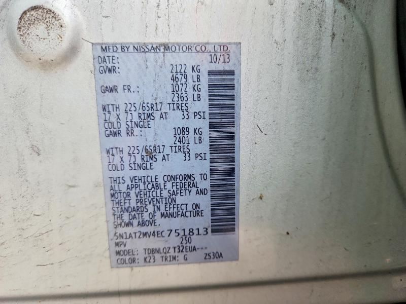 Photo 14 from auction – 2014 NISSAN ROGUE with VIN 5N1AT2MV4EC751813