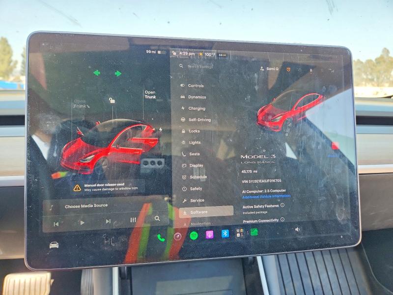 Photo 9 from auction – 2018 TESLA MODEL 3 with VIN 5YJ3E1EA5JF016705