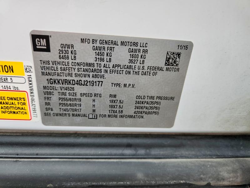 Photo 14 from auction – 2016 GMC ACADIA with VIN 1GKKVRKD4GJ219177