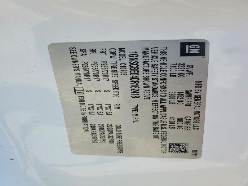 Photo 14 from auction – 2012 CHEVROLET TAHOE with VIN 1GNSCBE04CR162418