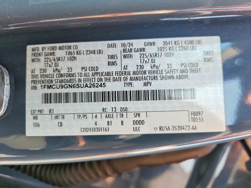 Photo 14 from auction – 2025 FORD ESCAPE with VIN 1FMCU9GN6SUA26245