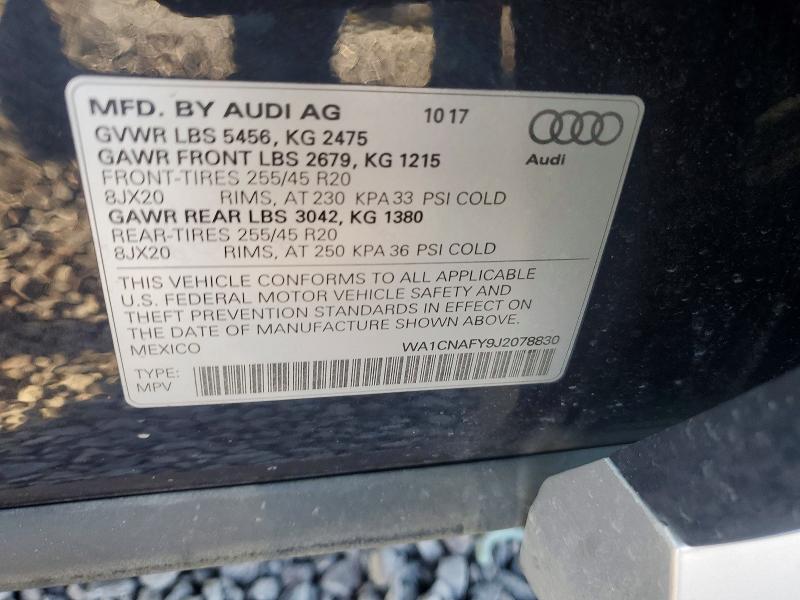Photo 14 from auction – 2018 AUDI Q5 with VIN WA1CNAFY9J2078830