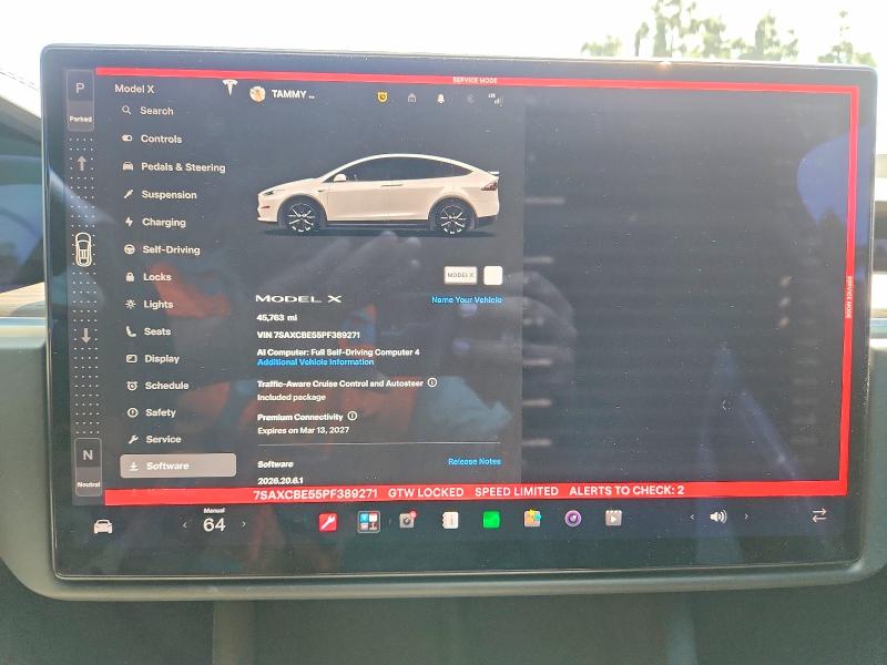 Photo 9 from auction – 2023 TESLA MODEL X with VIN 7SAXCBE55PF389271