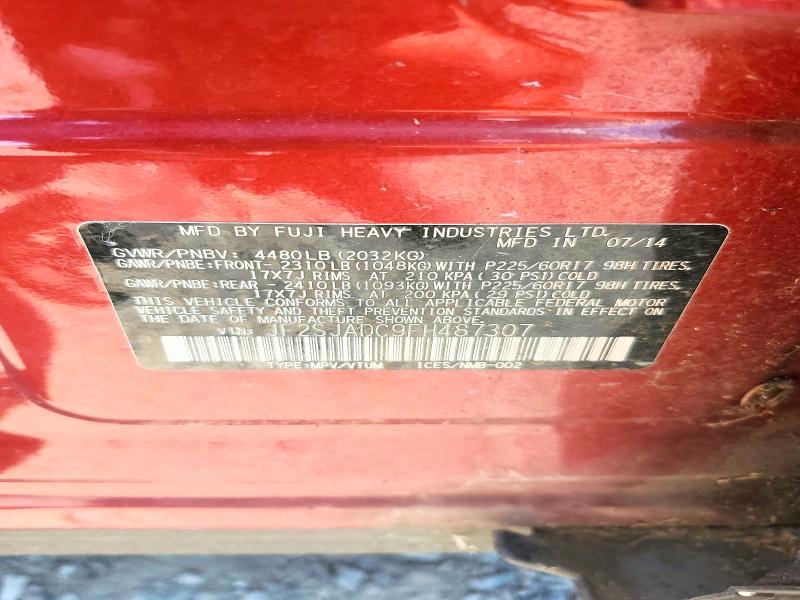 Photo 14 from auction – 2015 SUBARU FORESTER with VIN JF2SJADC9FH487307