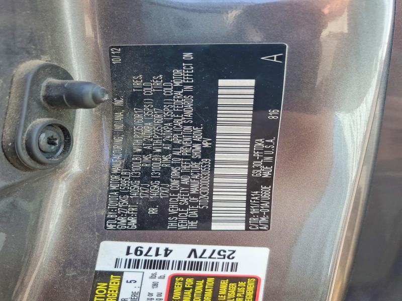 Photo 14 from auction – 2013 TOYOTA SIENNA with VIN 5TDZK3DC0DS305539