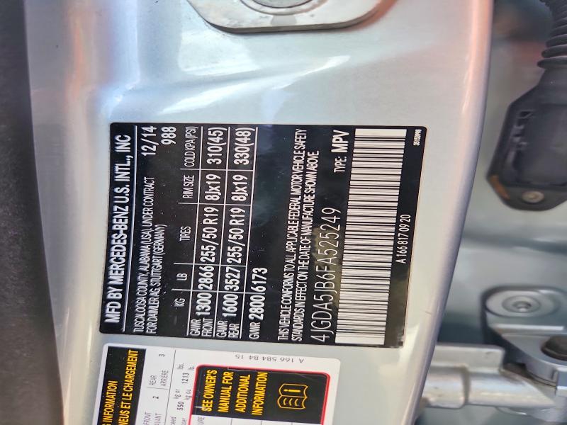 Photo 14 from auction – 2015 MERCEDES-BENZ ML with VIN 4JGDA5JB6FA525249