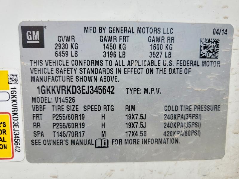 Фото 14 с аукциона – 2014 GMC ACADIA с VIN 1GKKVRKD3EJ345642