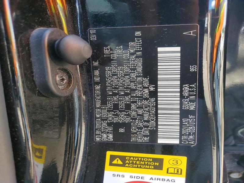 Photo 14 from auction – 2010 TOYOTA HIGHLANDER with VIN 5TDDK3EH1AS019246
