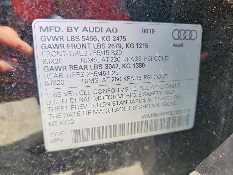 Снимка 14 от търг – 2020 AUDI Q5 с VIN WA1BNAFY5L2002813