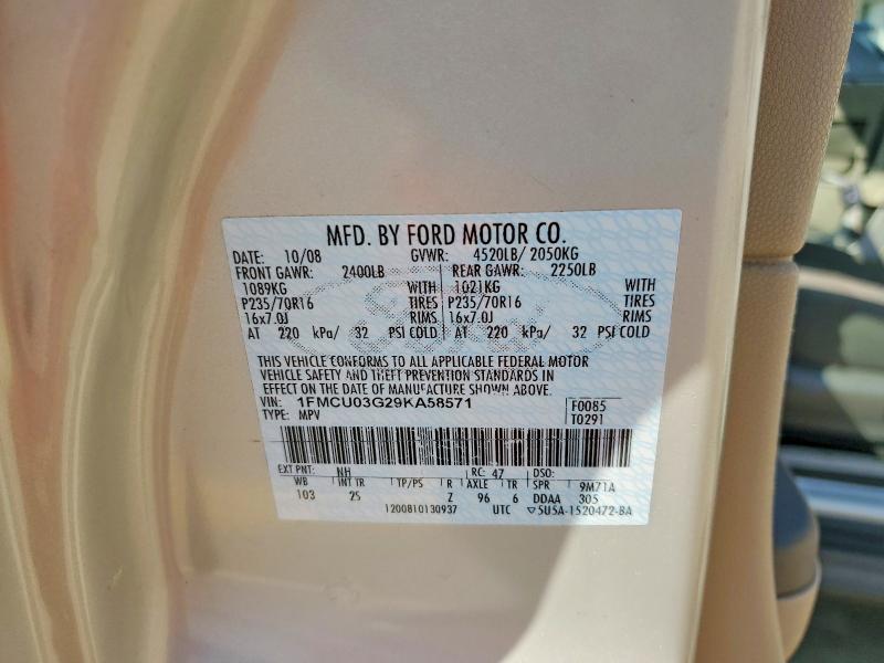 Photo 14 from auction – 2009 FORD ESCAPE with VIN 1FMCU03G29KA58571