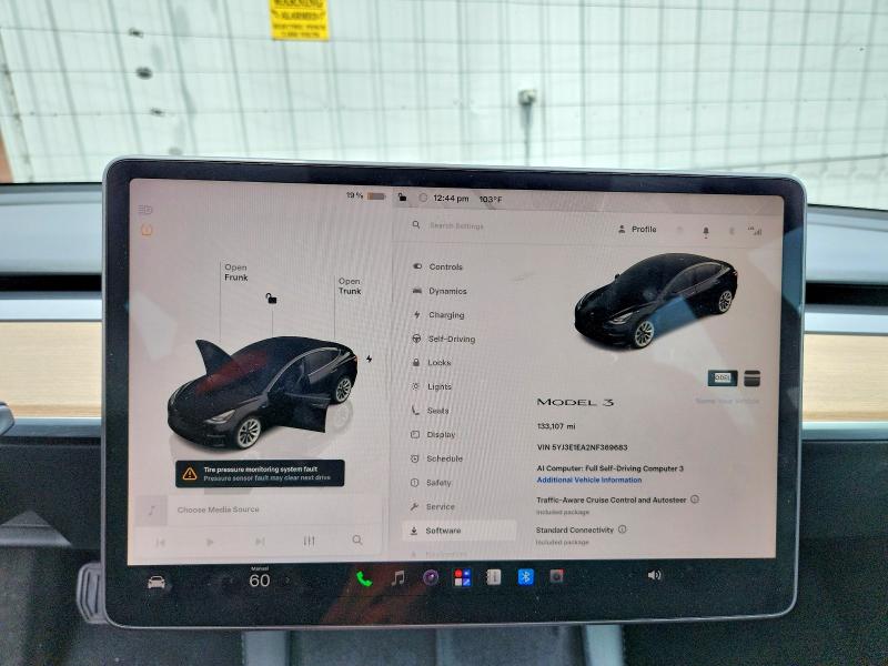 Photo 9 from auction – 2022 TESLA MODEL 3 with VIN 5YJ3E1EA2NF369683