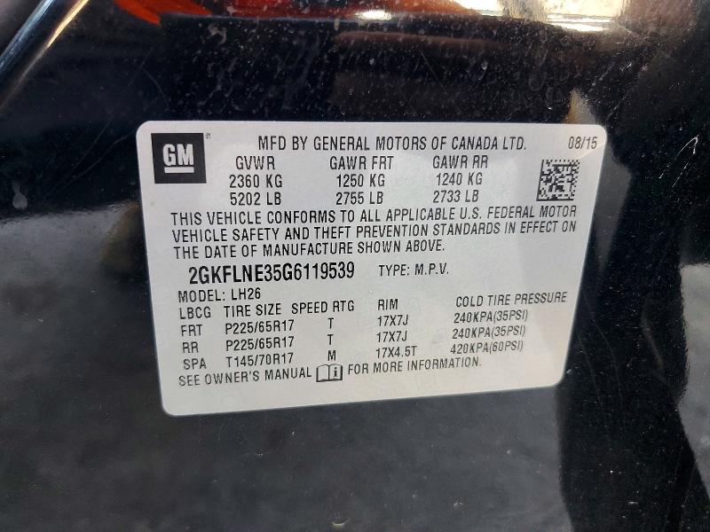 Снимка 14 от търг – 2016 GMC TERRAIN с VIN 2GKFLNE35G6119539