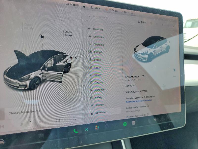 Photo 9 from auction – 2018 TESLA MODEL 3 with VIN 5YJ3E1EAXJF155583