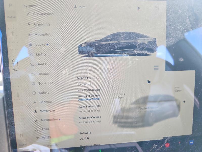 Photo 9 from auction – 2022 TESLA MODEL S with VIN 5YJSA1E58NF478188
