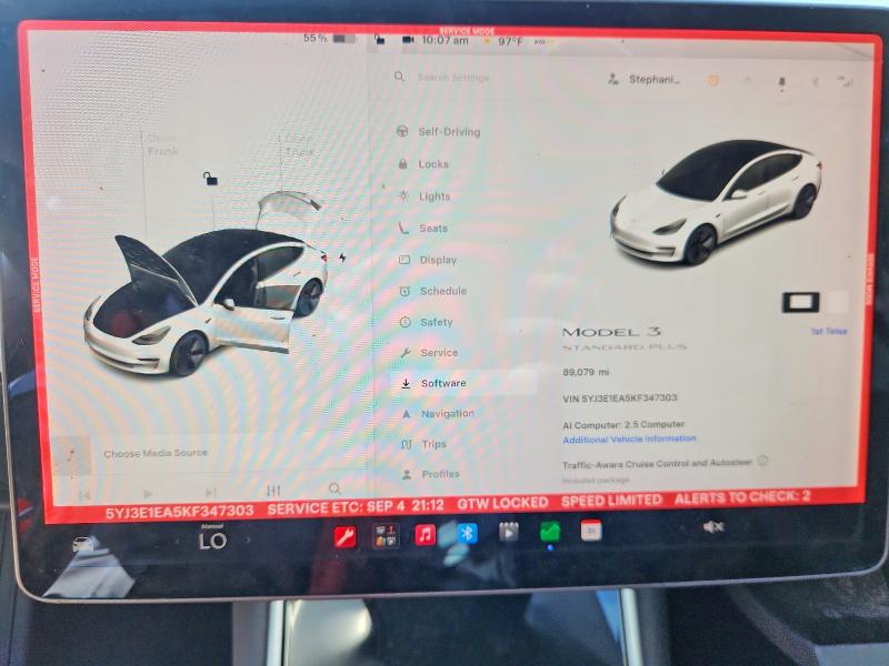 Photo 9 from auction – 2019 TESLA MODEL 3 with VIN 5YJ3E1EA5KF347303