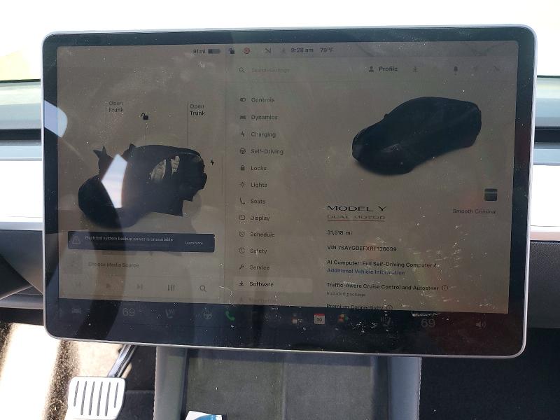Photo 9 from auction – 2024 TESLA MODEL Y with VIN 7SAYGDEFXRF106699