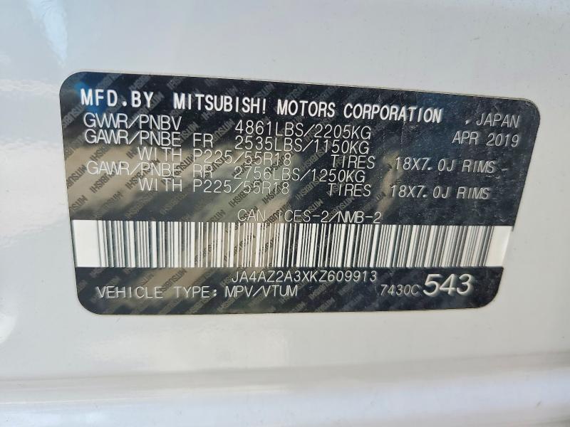 Photo 14 from auction – 2019 MITSUBISHI OUTLANDER with VIN JA4AZ2A3XKZ609913