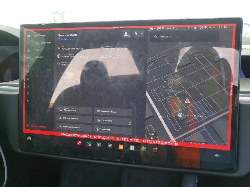 Photo 9 from auction – 2022 TESLA MODEL X with VIN 7SAXCBE67NF349408