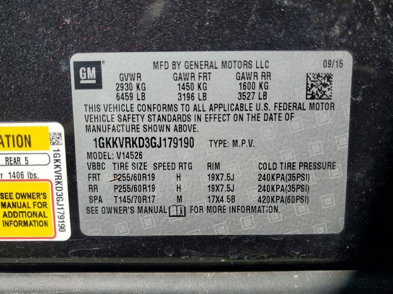 Photo 14 from auction – 2016 GMC ACADIA with VIN 1GKKVRKD3GJ179190