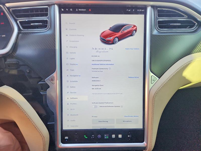 Photo 9 from auction – 2012 TESLA MODEL S with VIN 5YJSA1DP2CFS01052