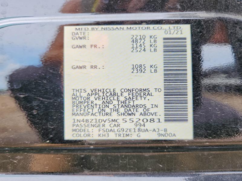 Photo 14 from auction – 2021 NISSAN LEAF with VIN 1N4BZ1DV5MC552081