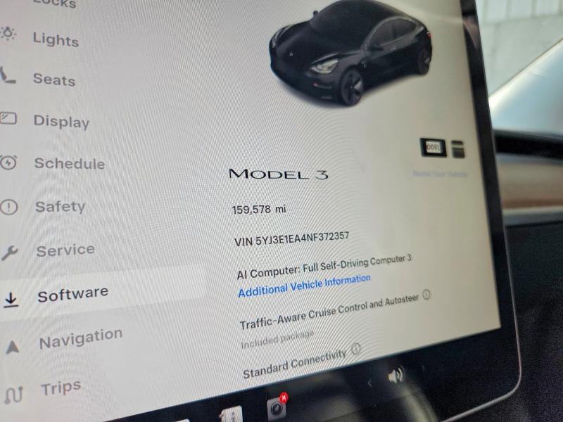 Photo 9 from auction – 2022 TESLA MODEL 3 with VIN 5YJ3E1EA4NF372357