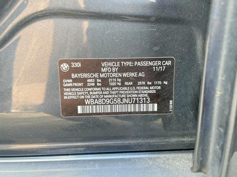 Photo 10 from auction – 2018 BMW 330 with VIN WBA8D9G58JNU71313