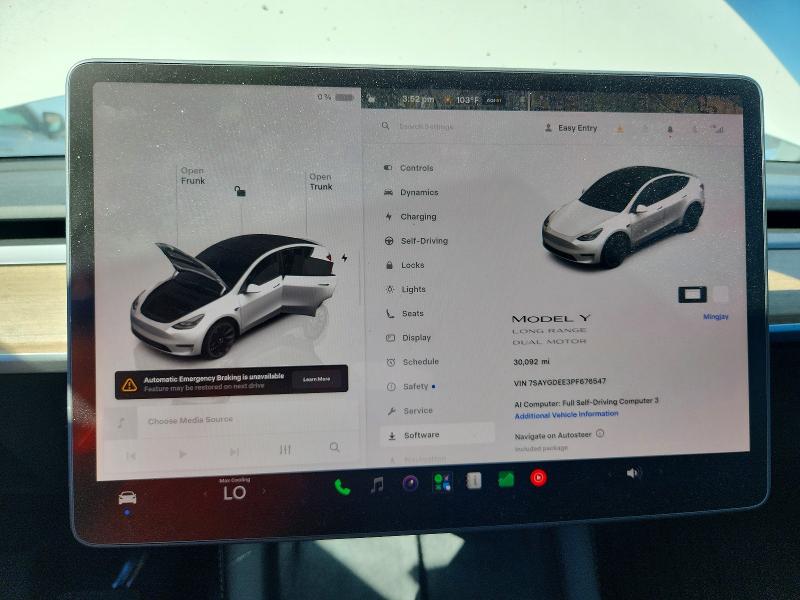 Photo 9 from auction – 2023 TESLA MODEL Y with VIN 7SAYGDEE3PF676547