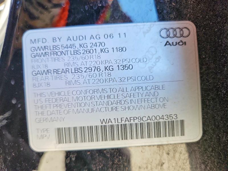 Photo 14 from auction – 2012 AUDI Q5 with VIN WA1LFAFP9CA004353