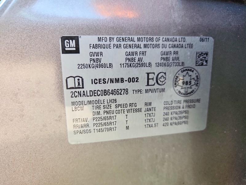 Photo 14 from auction – 2011 CHEVROLET EQUINOX with VIN 2CNALDEC0B6466278