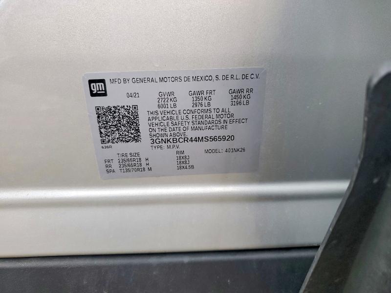Photo 14 from auction – 2021 CHEVROLET BLAZER with VIN 3GNKBCR44MS565920