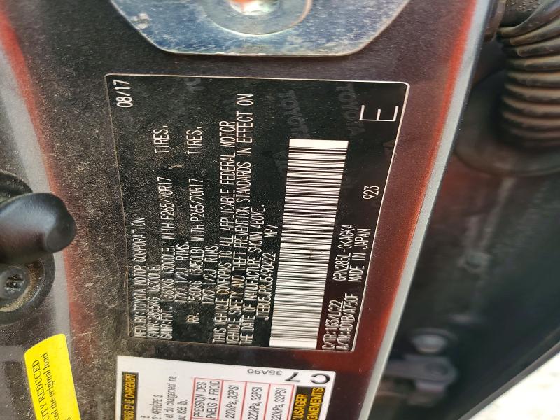 Photo 14 from auction – 2018 TOYOTA 4RUNNER with VIN JTEBU5JR8J5490422