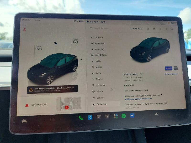 Photo 9 from auction – 2023 TESLA MODEL Y with VIN 7SAYGDEE4PA113245