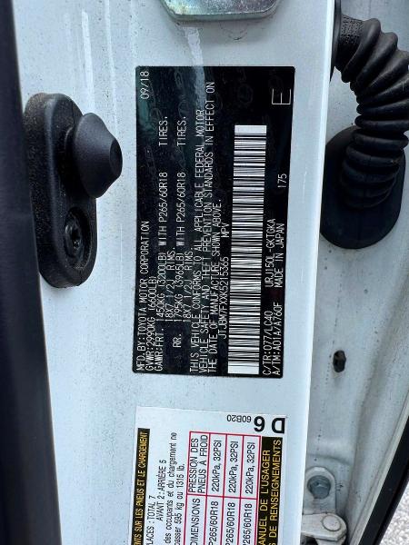 Photo 10 from auction – 2019 LEXUS GX with VIN JTJBM7FXXK5215365