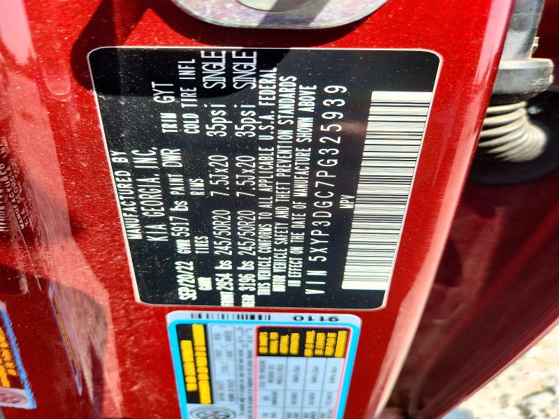 Photo 14 from auction – 2023 KIA TELLURIDE with VIN 5XYP3DGC7PG325939