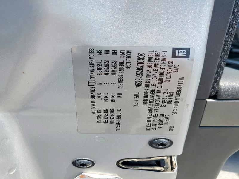 Photo 14 from auction – 2006 PONTIAC TORRENT with VIN 2CKDL73F266186294