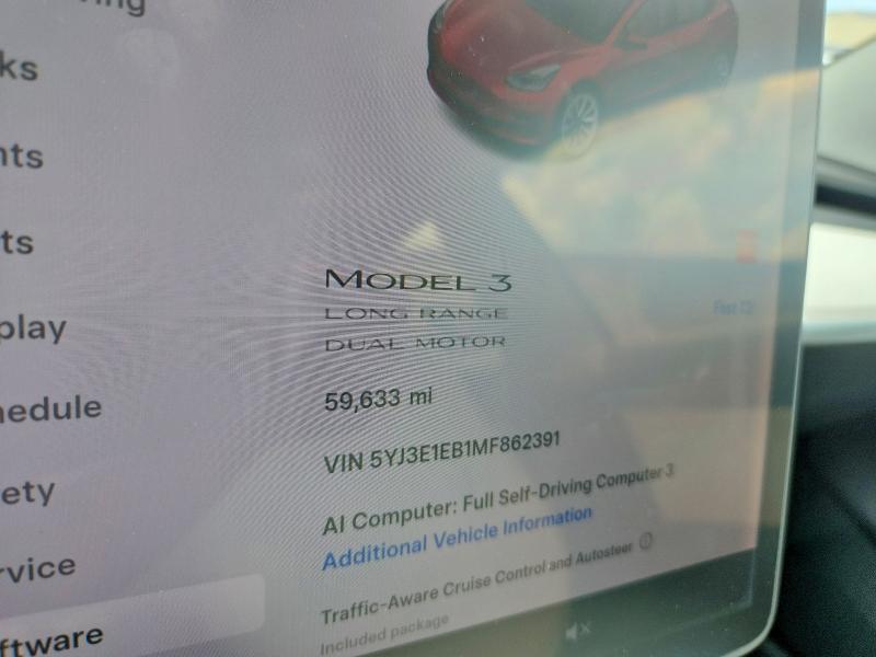 Photo 9 from auction – 2021 TESLA MODEL 3 with VIN 5YJ3E1EB1MF862391