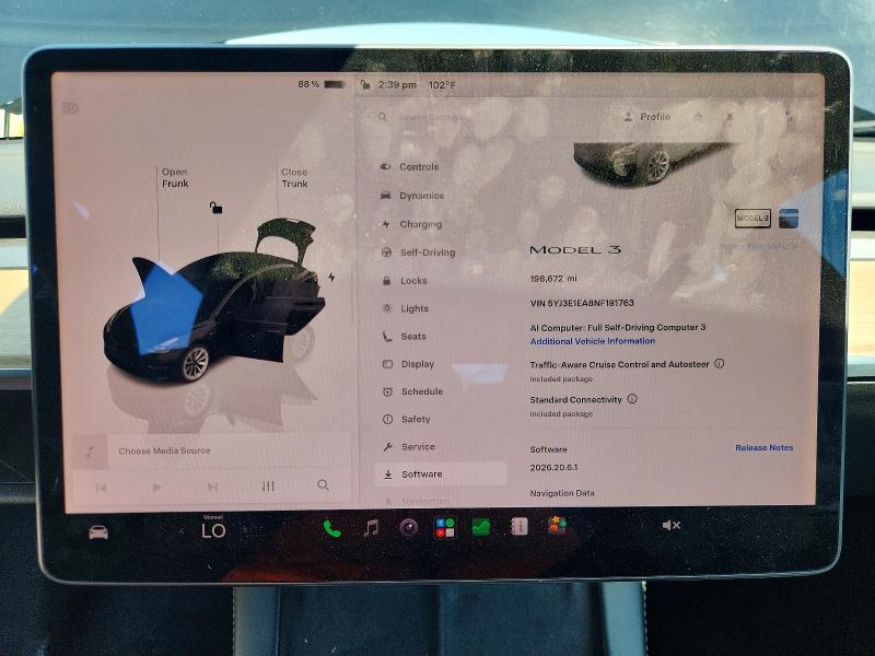 Photo 9 from auction – 2022 TESLA MODEL 3 with VIN 5YJ3E1EA8NF191763